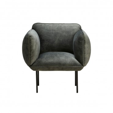 Sillón Nakki terciopelo gris - Woud