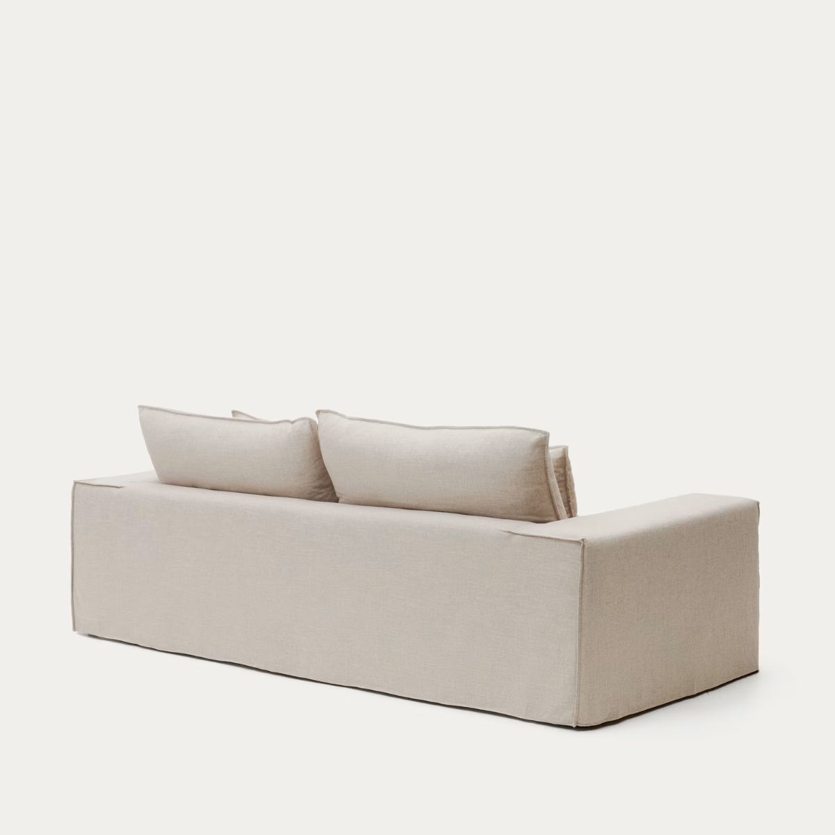 Funda para sofá Anarela 3 plazas de lino beige