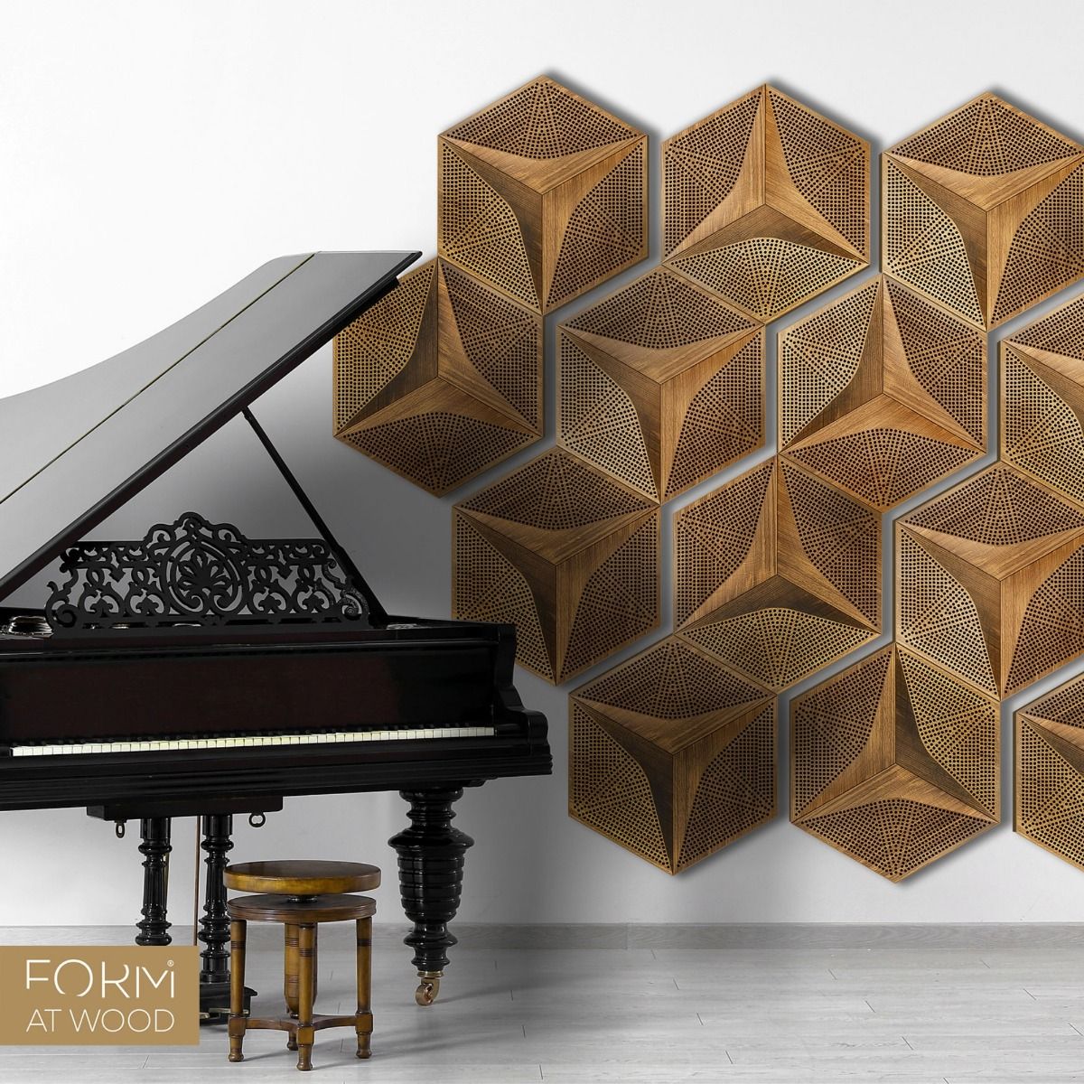 INSONORIZACIÓN DECORATIVA Azulejo Panel acústico Panel absorbente de sonido  Amortiguación de sonido Aislamiento acústico Bloquear ruido Arte de pared  hexagonal Fácil bricolaje -  México