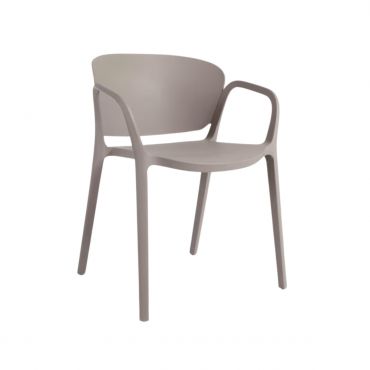 Silla apilable exterior Ania-Beige