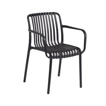 Silla exterior apilable Isabellini-Negro