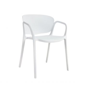 Silla apilable exterior Ania-Blanco