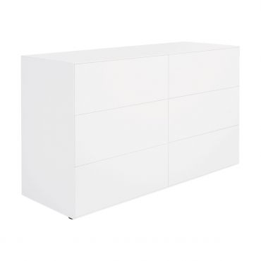 Cómoda Lauki 6 cajones Madera - Treku-Blanco