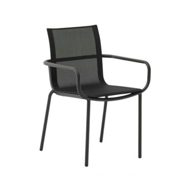 Silla de exterior apilable Galdana-Negro