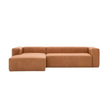 Sofá 3 Leather Blok con chaise longue