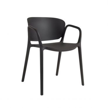 Silla apilable exterior Ania-Negro