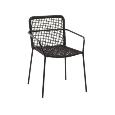 Silla exterior apilable Ellen-Negro