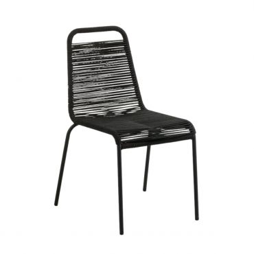 Silla exterior apilable Lambton-Negro