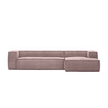 Sofá 4 Blok chaise longue derecho-Rosa