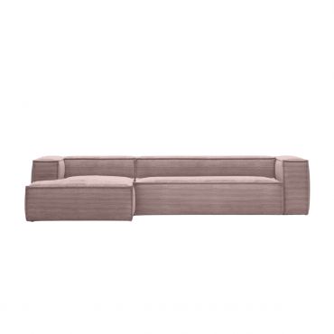 Sofá 4 Blok chaise longue izquierdo pana-Rosa